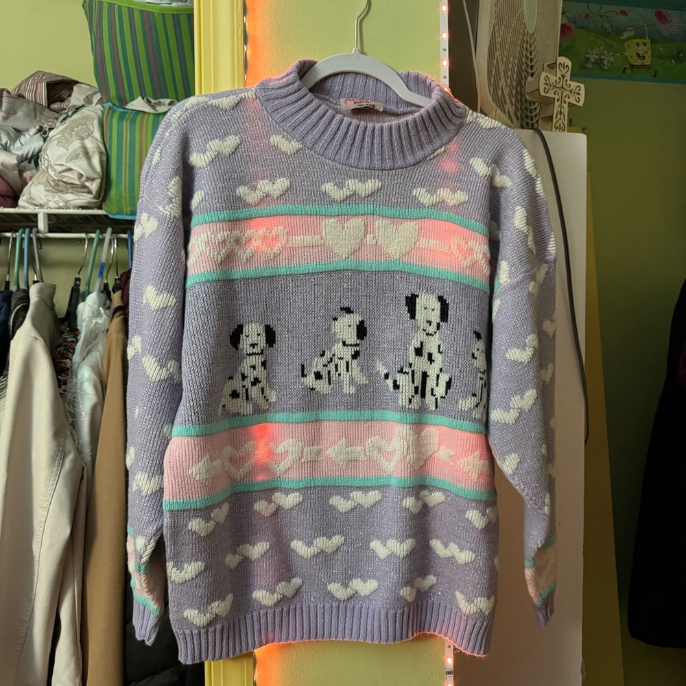 RARE! 80’s Vintage Adele Knitwear dalmatian sweater
